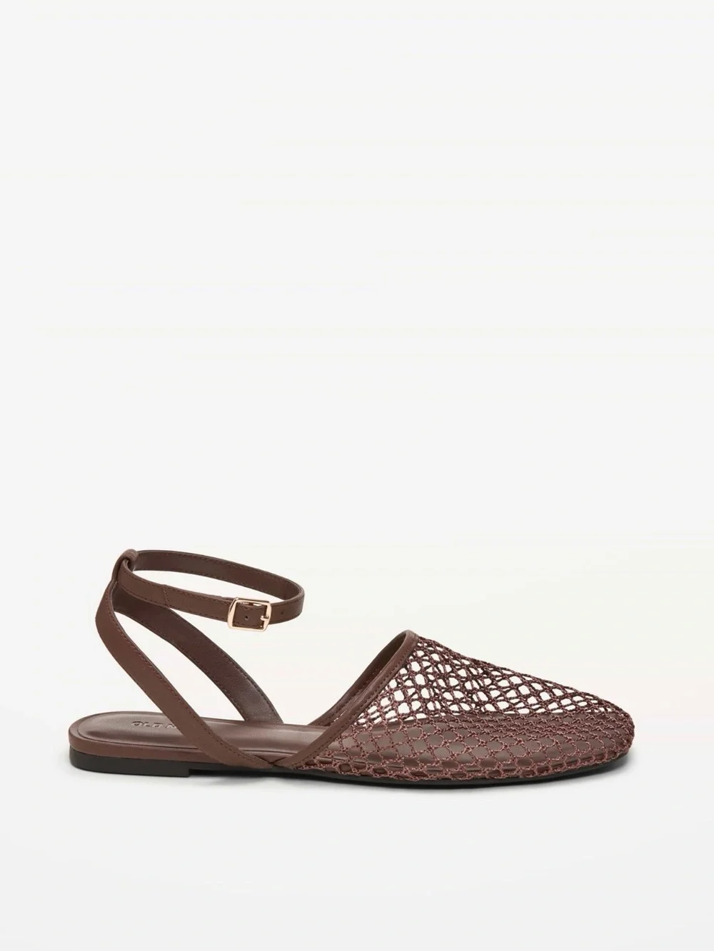 Old Navy Brown Woven Mesh Ankle-Strap Flat Sandal